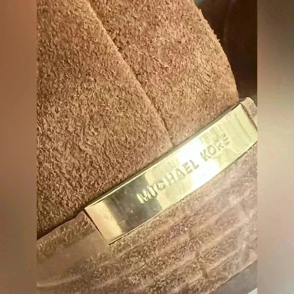 MICHAEL KORS Sunny Ankle Boots Leather Suede Booties Caramel Brown 8 - Picture 5 of 14